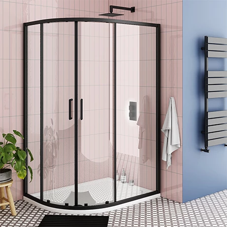 Toreno Matt Black 1200 x 900mm Offset Quadrant Shower Enclosure Toreno Matt Black 1200 X 900mm Offset Quadrant Shower Enclosure -Toreno Shop BLK129Q2D N PROD