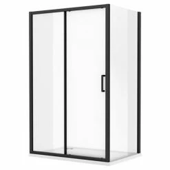 Toreno Matt Black 1200 X 900mm Sliding Door Shower Enclosure + Pearlstone Tray 2 Toreno Matt Black 1200 X 900mm Sliding Door Shower Enclosure + Pearlstone Tray -Toreno Shop BLK129SDE d2 460