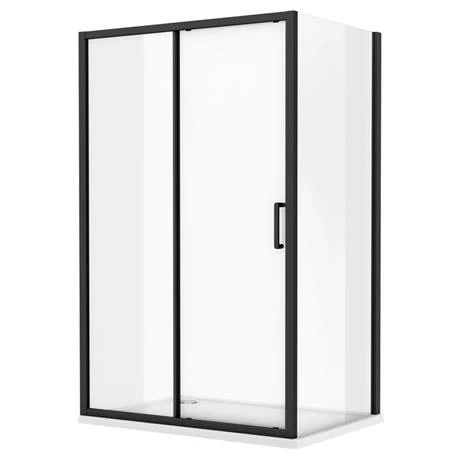 Toreno Matt Black 1200 x 900mm Sliding Door Shower Enclosure + Pearlstone Tray Toreno Matt Black 1200 X 900mm Sliding Door Shower Enclosure + Pearlstone Tray -Toreno Shop BLK129SDE d2 460