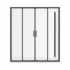 Toreno Matt Black 1700 X 700mm Double Sliding Door Shower Enclosure + Pearlstone Tray 4 Toreno Matt Black 1700 X 700mm Double Sliding Door Shower Enclosure + Pearlstone Tray -Toreno Shop BLK177SDE d4 460