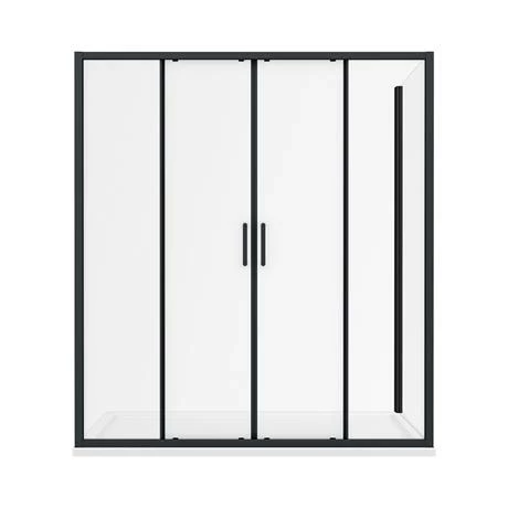 Toreno Matt Black 1700 x 800mm Double Sliding Door Shower Enclosure + Pearlstone Tray Toreno Matt Black 1700 X 800mm Double Sliding Door Shower Enclosure + Pearlstone Tray -Toreno Shop BLK178SDE d4 460
