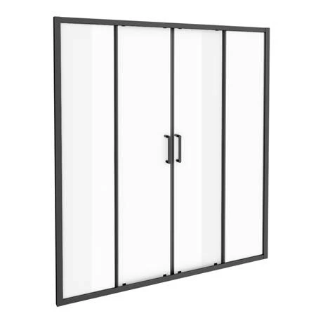 Toreno Matt Black 1700 Double Sliding Shower Door - Image 3
