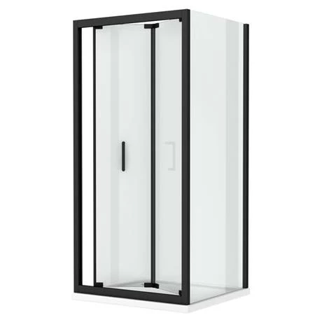 Toreno Matt Black 900 x 900mm Bi-Fold Door Shower Enclosure without Tray Toreno Matt Black 900 X 900mm Bi-Fold Door Shower Enclosure Without Tray -Toreno Shop BLK9BFSENT d2 460