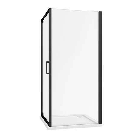 Toreno Matt Black 900 x 900mm Pivot Door Shower Enclosure + Pearlstone Tray Toreno Matt Black 900 X 900mm Pivot Door Shower Enclosure + Pearlstone Tray -Toreno Shop BLK9PDE d3 460