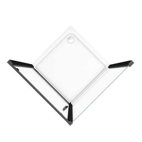 Toreno Matt Black 900 x 900mm Pivot Door Shower Enclosure + Pearlstone Tray Toreno Matt Black 900 X 900mm Pivot Door Shower Enclosure + Pearlstone Tray -Toreno Shop BLK9PDE d4 460