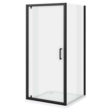 Toreno Matt Black 900 x 900mm Pivot Door Shower Enclosure without Tray Toreno Matt Black 900 X 900mm Pivot Door Shower Enclosure Without Tray -Toreno Shop BLK9PDENT d2 460