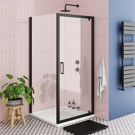 Toreno Matt Black 900 x 900mm Pivot Door Shower Enclosure without Tray Toreno Matt Black 900 X 900mm Pivot Door Shower Enclosure Without Tray -Toreno Shop BLK9PDENT p