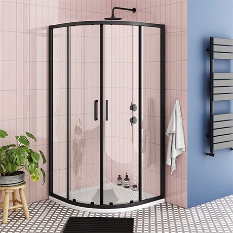 Toreno Matt Black 900 x 900mm Quadrant Shower Enclosure + Pearlstone Tray Toreno Matt Black 900 X 900mm Quadrant Shower Enclosure + Pearlstone Tray -Toreno Shop BLK9QSE np