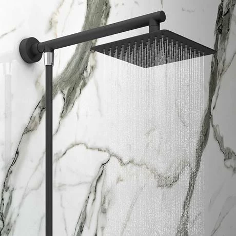 Toreno Modern Black Chrome Bath Shower Mixer Tap incl. Overhead Rainfall Shower Head Toreno Modern Black Chrome Bath Shower Mixer Tap Incl. Overhead Rainfall Shower Head -Toreno Shop BPT7131SH d1 460