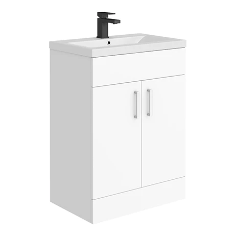 Toreno 600 Basin Unit - High Gloss White with Matt Grey Mid Edged Basin Toreno 600 Basin Unit - High Gloss White With Matt Grey Mid Edged Basin -Toreno Shop MG6MVME n prod