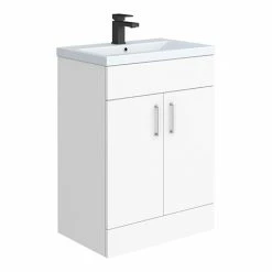 Toreno 600 Basin Unit - High Gloss White With Matt Blue Mid Edged Basin
