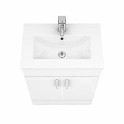 Toreno 1100mm Gloss White Vanity Unit Bathroom Suite - Depth 400/200mm -Toreno Shop MOD1100PAN d6 460