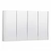 Toreno White Minimalist 4 Door Mirror Cabinet - W1200 X D110mm