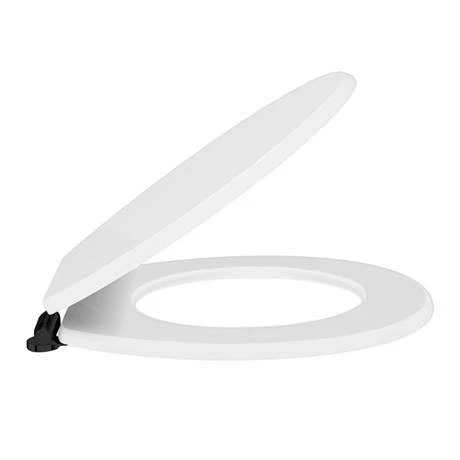 Toreno High Gloss White MDF Bottom Fixing Toilet Seat Matt Black Hinges Toreno High Gloss White MDF Bottom Fixing Toilet Seat Matt Black Hinges -Toreno Shop MSC020 N MB d1 460