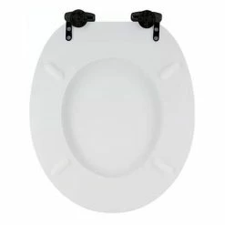Toreno High Gloss White MDF Bottom Fixing Toilet Seat Matt Black Hinges 2 Toreno High Gloss White MDF Bottom Fixing Toilet Seat Matt Black Hinges -Toreno Shop MSC020 N MB d2 460