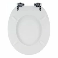 Toreno High Gloss White MDF Bottom Fixing Soft Close Toilet Seat With Chrome Hinges 2 Toreno High Gloss White MDF Bottom Fixing Soft Close Toilet Seat With Chrome Hinges -Toreno Shop MSC020 detail2 460