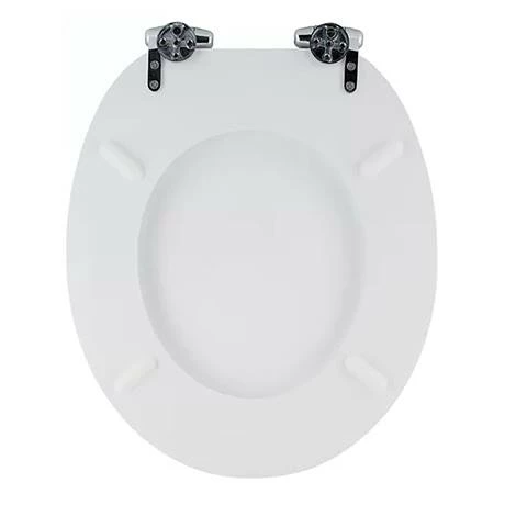 Toreno High Gloss White MDF Bottom Fixing Soft Close Toilet Seat with Chrome Hinges Toreno High Gloss White MDF Bottom Fixing Soft Close Toilet Seat With Chrome Hinges -Toreno Shop MSC020 detail2 460