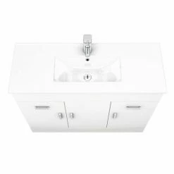 Toreno Vanity Sink With Cabinet - 1000mm Modern High Gloss White 5 Toreno Vanity Sink With Cabinet - 1000mm Modern High Gloss White -Toreno Shop MV1000 n d3 460