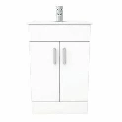 Toreno Small Vanity Sink With Cabinet - 500mm Modern High Gloss White 5 Toreno Small Vanity Sink With Cabinet - 500mm Modern High Gloss White -Toreno Shop MV500 D5 460