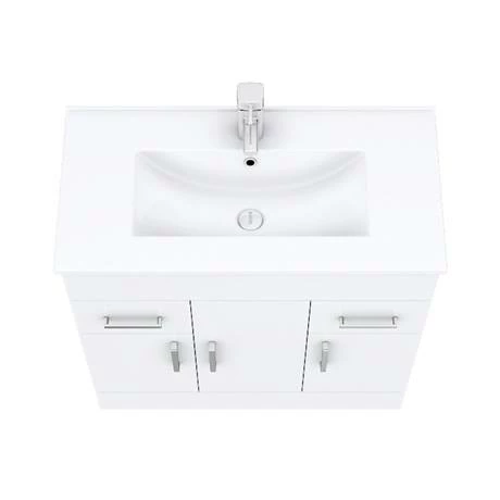 Toreno Vanity Sink With Cabinet - 800mm Modern High Gloss White - Image 6