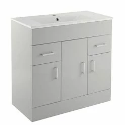 Toreno Light Grey 800mm Modern Vanity Unit