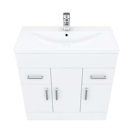 Toreno Basin Unit - 800mm Modern High Gloss White with Mid Edged Basin Toreno Basin Unit - 800mm Modern High Gloss White With Mid Edged Basin -Toreno Shop MVME800 D3 460 1