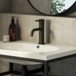 Toreno Matt Black Round Basin Mono Mixer Tap 2 Toreno Matt Black Round Basin Mono Mixer Tap -Toreno Shop TMBBT d2 460