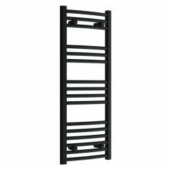 Toreno Black Curved W400 X H1000mm Heated Towel Rail
