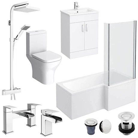Toreno L-Shaped 1600 Complete Bathroom Package Toreno L-Shaped 1600 Complete Bathroom Package -Toreno Shop TRCBS16 P