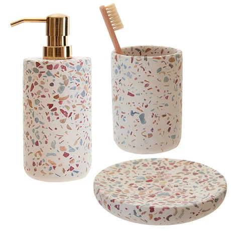 Toreno Terrazzo-Effect Concrete Bathroom Accessories Set Toreno Terrazzo-Effect Concrete Bathroom Accessories Set -Toreno Shop TRTSET p