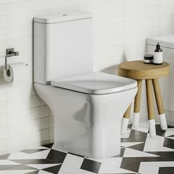 Toreno Square Rimless Close Coupled Toilet + Soft Close Seat